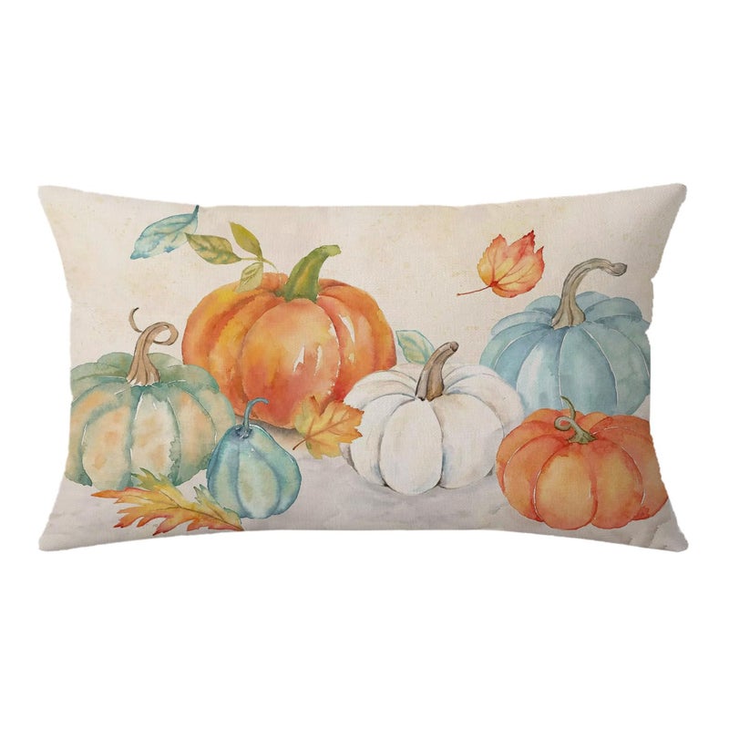 GTEXT Fall Throw Pillow Cover Fall Pumpkins Cuhion Cover Autumn Farm Decor 20x12 inch Outdoor Pillow Cushion,Sofa Fall Pillow Cover - Image 1